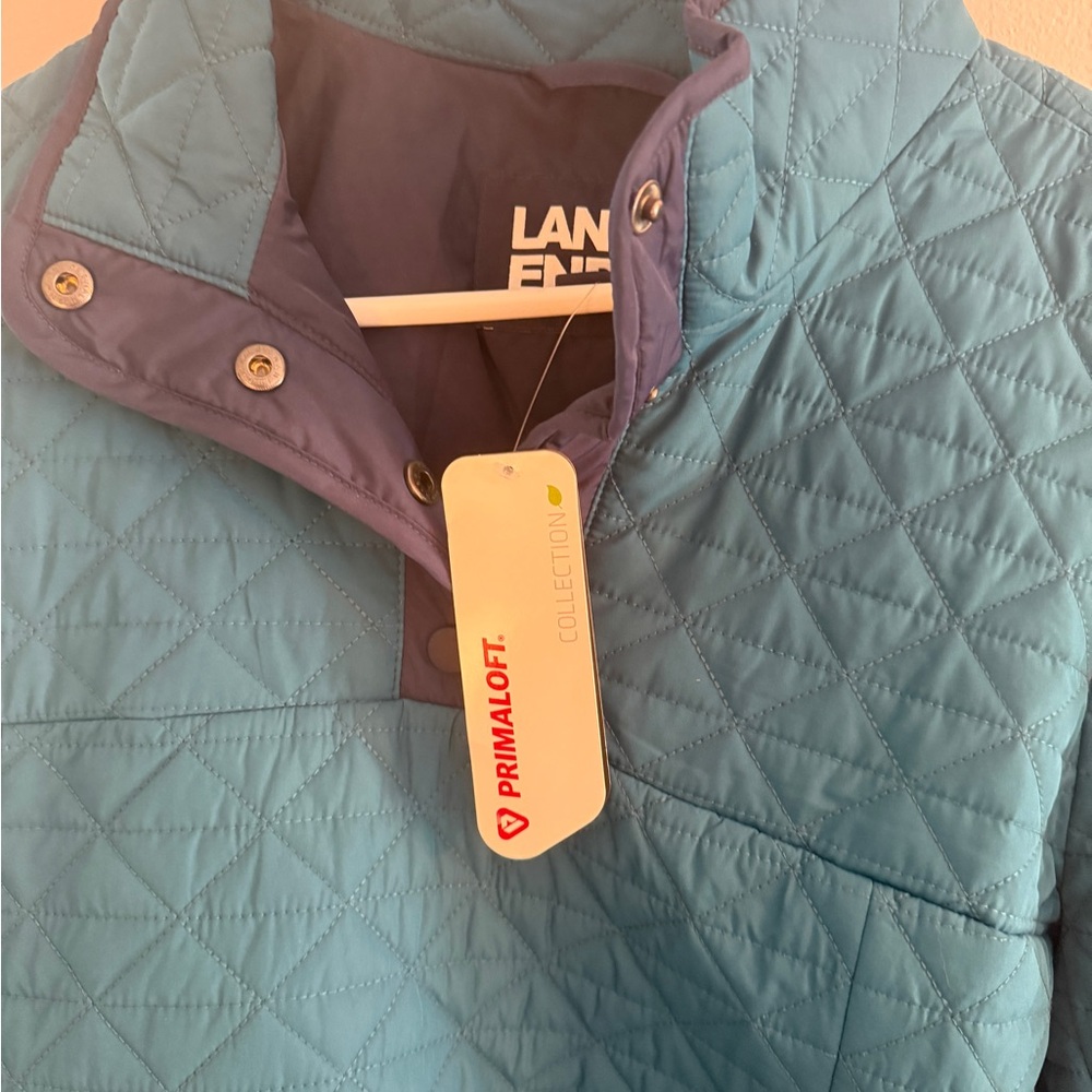Lands' End Women's Teal Quilted Puffer Jacket - Picture 4 of 6